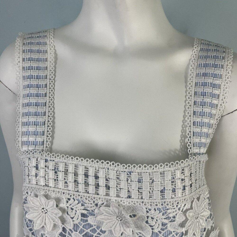 Alexis Sleeveless Fulton Fringe Lace Eyelet Mini Dress Sz Medium - Picture 2 of 15